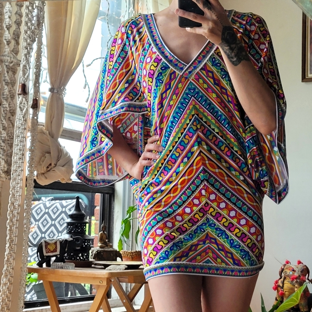 Trina Turk Multicolor Geometric Swim Coverup